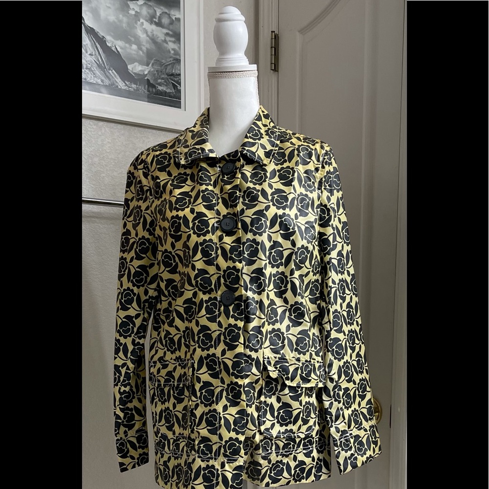 Old Navy LG Blue Floral Rain Jacket